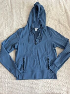 Athleta Slate Blue Half-Zip Hooded Utility Jacket